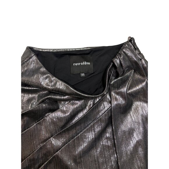 Retrofete Luna Skirt Gunmetal Silver Metallic-sz XS - Picture 7 of 13